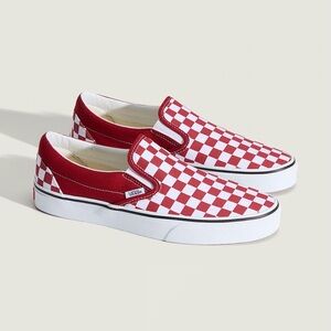 Vans Red and White Checkered Sneakers